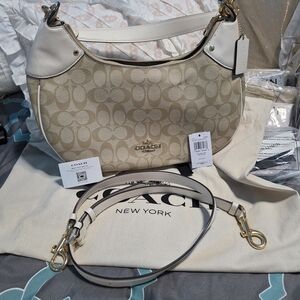 Mara Hobo NWT Coach Beige and White Women's Bag